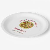 Slice Baby shower Genderneutraal Fun Pizza Papieren Bordje (Gekanteld)