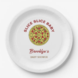 Slice Baby shower Genderneutraal Fun Pizza Papieren Bordje