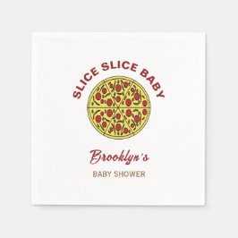 Slice Baby shower Genderneutraal Fun Pizza Servet