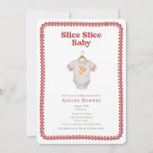 Slice Baby shower Pizza Neutral Bodysuit Kaart (Voorkant)