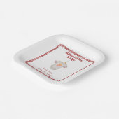 Slice Baby shower Pizza Neutral Bodysuit Papieren Bordje (Gebogen)