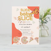 Slice Baby Slice Pizza Tijd 1e Verjaardag Kaart (Staand voorkant)