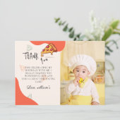 Slice Baby Slice Pizza Tijd Baby Dank u kaart (Staand voorkant)