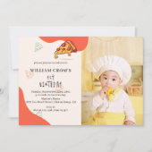 Slice Baby Slice Pizza Tijd Foto 1e Verjaardag Kaart (Voorkant)