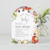 Slice Baby Trendy Pizza Party Baby shower Kaart (Staand voorkant)