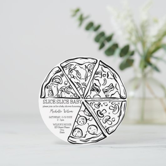 Slice Baby Unieke hand getekend grillig Kaart (Staand voorkant)