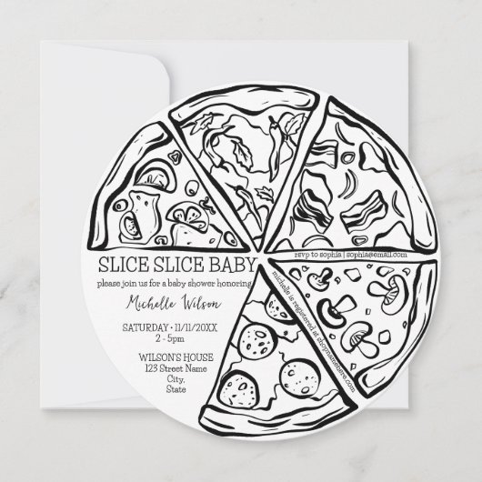 Slice Baby Unieke hand getekend grillig Kaart (Voorkant)