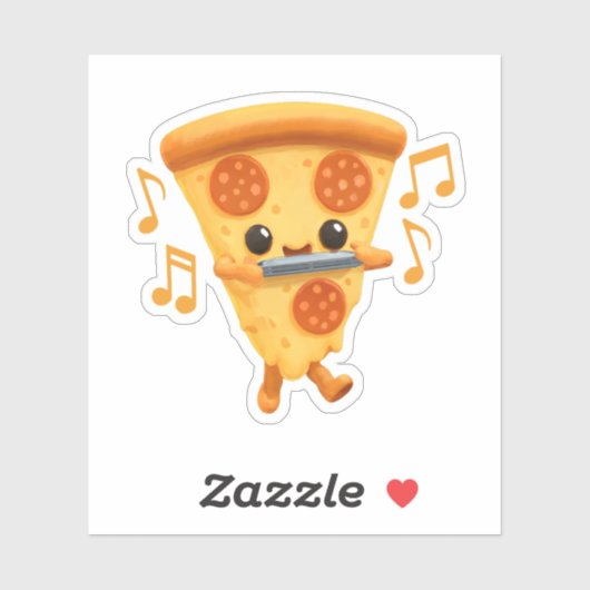 Slice Een mondharmonica spelen Sticker (Vel)