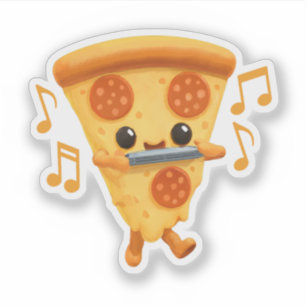 Slice Een mondharmonica spelen Sticker