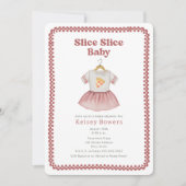 Slice Girl Baby shower Pizza Dress Kaart (Voorkant)