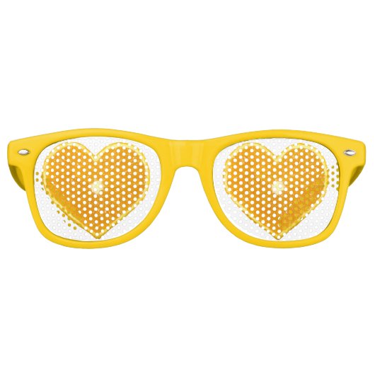 Slice Heart Shaped Oranje - Fun Party Shades Retro Zonnebril (Voorkant)