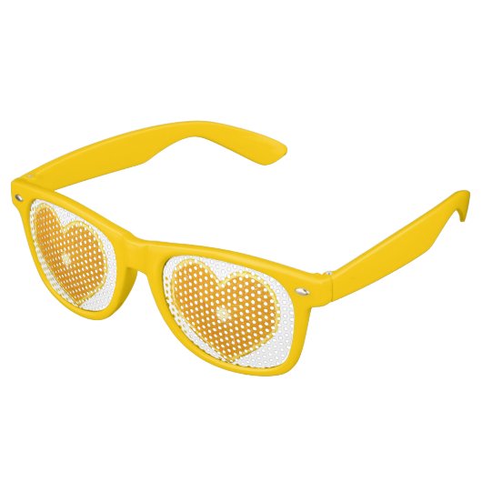 Slice Heart Shaped Oranje - Fun Party Shades Retro Zonnebril (Gekanteld)