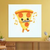 Slice Het spelen van een Harmonica Schattige Canvas Afdruk (Insitu (Woonkamer))