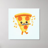 Slice Het spelen van een Harmonica Schattige Canvas Afdruk (Voorkant)