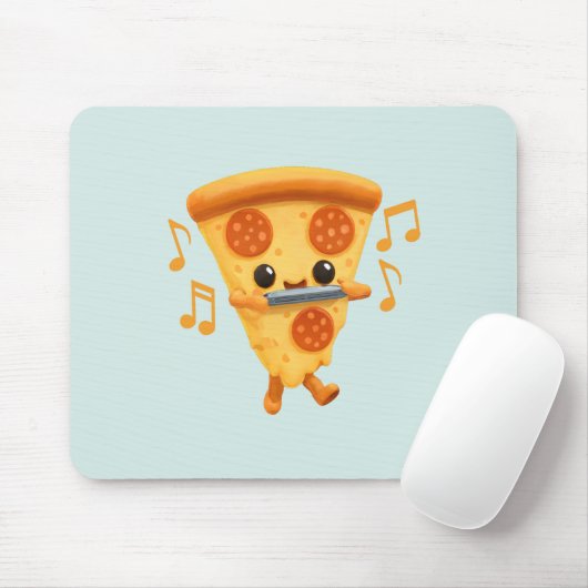 Slice Het spelen van een Harmonica Schattige Muismat (Met muis)