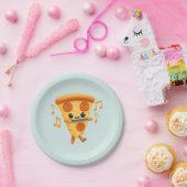 Slice Het spelen van een Harmonica Schattige Papieren Bordje (Feest)