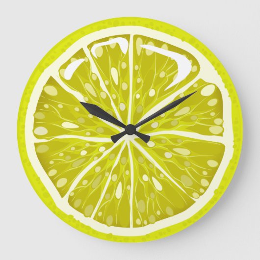 Slice Juicy Limoen Round Wall klok (Voorkant)