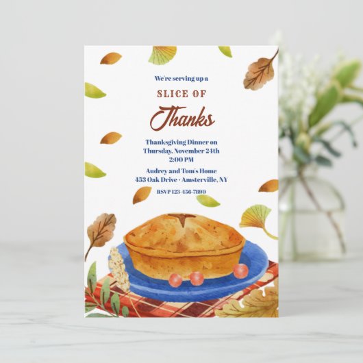 Slice of Bedankt Thanksgiving Kaart (Staand voorkant)