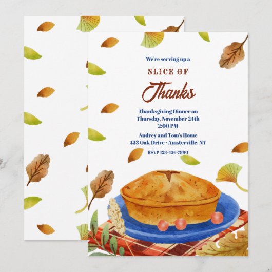 Slice of Bedankt Thanksgiving Kaart (Voorkant / Achterkant)