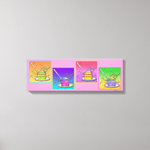 Slice of CAKE Pop Art (long) Galerij Wrapped Canva Canvas Afdruk