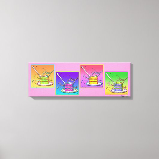 Slice of CAKE Pop Art (long) Galerij Wrapped Canva Canvas Afdruk (Voorkant)