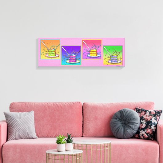 Slice of CAKE Pop Art (long) Galerij Wrapped Canva Canvas Afdruk (Insitu (Woonkamer))