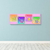 Slice of CAKE Pop Art (long) Galerij Wrapped Canva Canvas Afdruk (Insitu (Houten vloer))