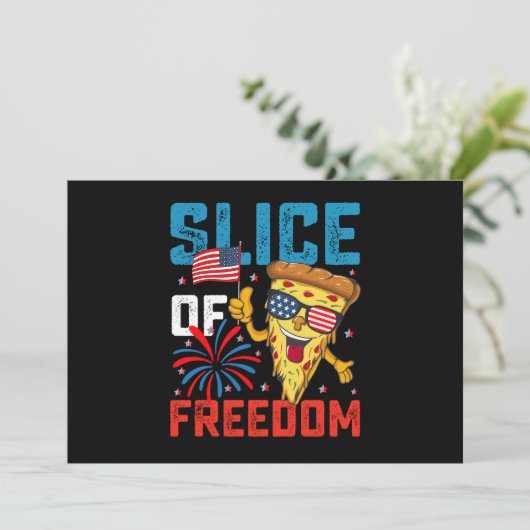 Slice of Freedom 4th juli Pizza USA vlag Zonnebril Kaart (Staand voorkant)