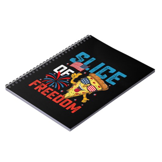 Slice of Freedom 4th juli Pizza USA vlag Zonnebril Notitieboek (Linkerzijde)