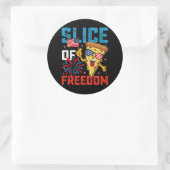 Slice of Freedom 4th juli Pizza USA vlag Zonnebril Ronde Sticker (Tas)