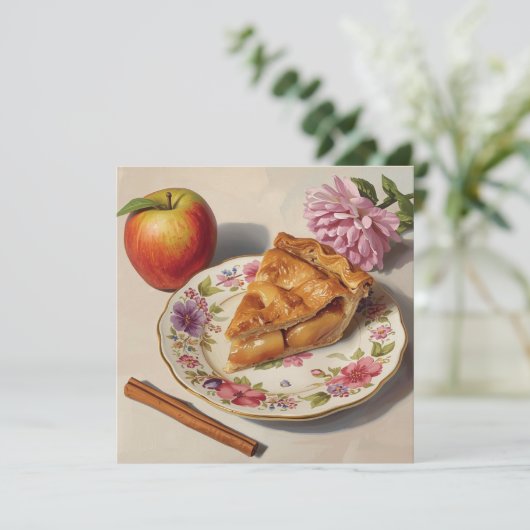 Slice of Fresh Apple Pie on a Plate  Kaart (Staand voorkant)