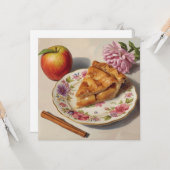 Slice of Fresh Apple Pie on a Plate Kaart (Voorkant / Achterkant in situ)