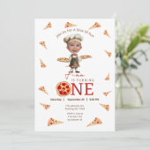 Slice of Fun 1st Birthday foto uitnodiging (Staand voorkant)