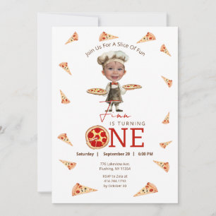 Slice of Fun 1st Birthday foto uitnodiging