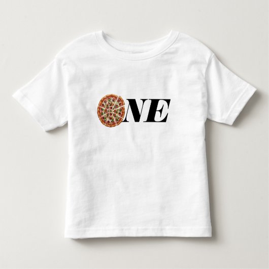 Slice of Fun 1st Birthday, One Pizza T-Shirt (Voorkant)