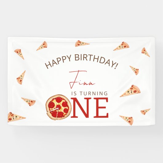 Slice Of Fun 1st Birthday  Spandoek (Horizontaal)