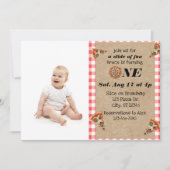 Slice of fun 1st Birthday with photo  Kaart (Voorkant)