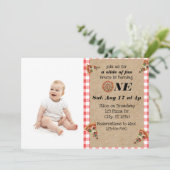 Slice of fun 1st Birthday with photo  Kaart (Staand voorkant)