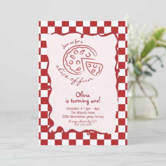 Slice of Fun Birthday Invitation Kaart (Staand voorkant)