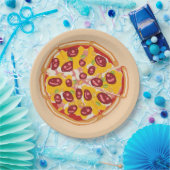 "Slice of Fun: een speelse pizza-geïnspireerde Papieren Bordje (Feest)
