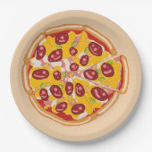 "Slice of Fun: een speelse pizza-geïnspireerde Papieren Bordje (Voorkant)