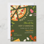 Slice Of Fun Kids Verjaardag Pizza Party Kaart (Voorkant)