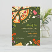 Slice Of Fun Kids Verjaardag Pizza Party Kaart (Staand voorkant)