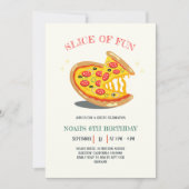Slice of Fun Modern Pizza Verjaardagsfeest Kaart (Voorkant)