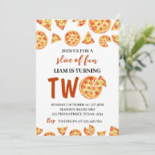 Slice of Fun Pizza Party Uitnodiging Verjaardag (Staand voorkant)
