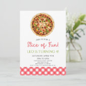 Slice of Fun! Pizza Verjaardagsfeestje Kaart (Staand voorkant)