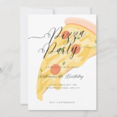 Slice of Fun! Waterverf Pizza Party Verjaardag Kaart (Voorkant)