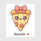 Slice of Happiness Schattige Kawaii Pizza Sticker (Vel)