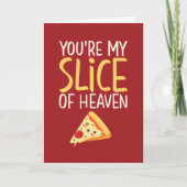 Slice of Heaven Pizza Pun Funny Valentijnsdag Feestdagen Kaart (Voorkant)