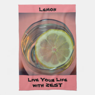 Slice of Lemon Live Life met Zest Pink Theedoek
